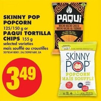 No Frills Skinny pop popcorn offer