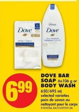 No Frills Dove bar soap body wash offer