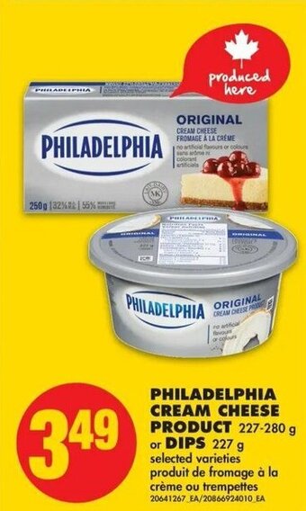 No Frills Philadelphia cream cheese product or dips offer