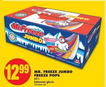 No Frills Mr. freeze jumbo freeze pops offer
