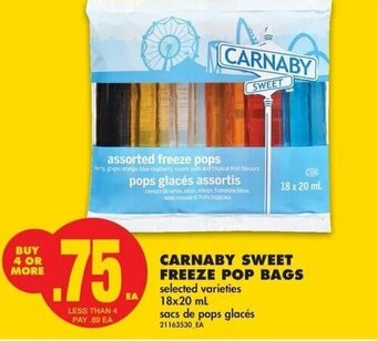 No Frills Carnaby sweet freeze pop bags offer