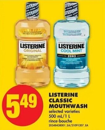 No Frills Listerine classic mouthwash offer