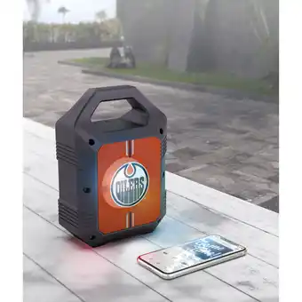 Giant Tiger NHL Edmonton Oilers LED Light-Up Wireless Bluetooth Speaker, Black offer