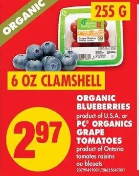 No Frills Organic Blueberries offer
