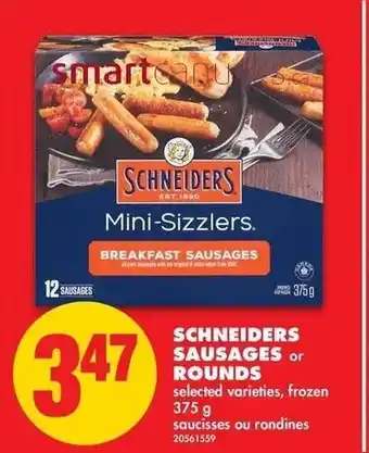 No Frills Schneiders Sausage or Rounds offer