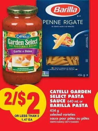 No Frills Catelli Garden Select Pasta Sauce offer