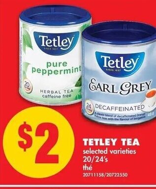 No Frills Tetley Tea offer