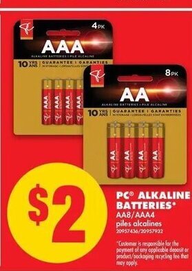 No Frills PC, Alkaline BAtteries offer