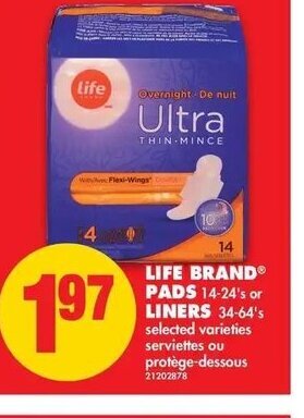 No Frills Life Brand Pads Liners offer