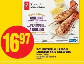 No Frills PC Butter & Lemon Lobster Tail Skewers offer