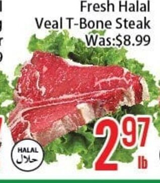 FreshLand Supermarket Fresh Halal Veal T-Bone Steak offer