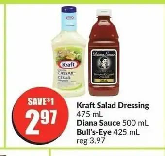 FreshCo Kraft Salad Dressing Diana Sauce Bull's-Eye offer