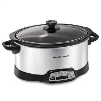 Giant Tiger Hamilton Beach Programmable Slow Cooker, Silver and Black, 6.6-L offer
