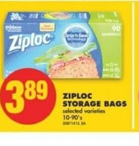 No Frills Ziploc Storage Bags offer