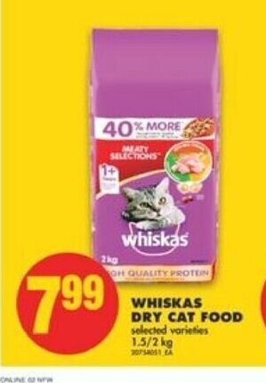 No Frills Whiskas Dry Cat Food offer