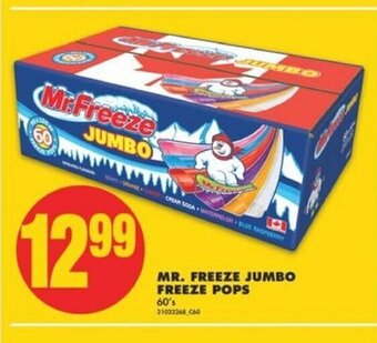 No Frills Mr Freeze Jumbo Freeze Pops offer