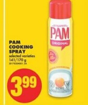 No Frills Pam Cooking Spray offer