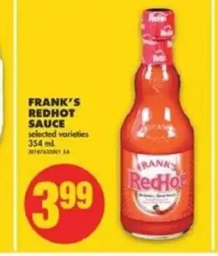 No Frills Frank's Redhot Sauce offer