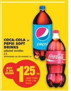 No Frills Coca-Cola Pepsi Soft Drinks offer