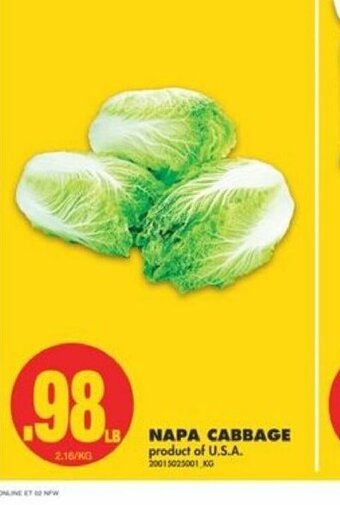 No Frills Napa Cabbage offer