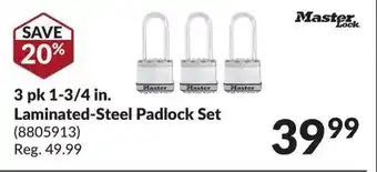 Princess Auto Laminated-Steel Padlock Set offer