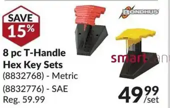 Princess Auto 8 Pc T-Handle Hex Key Sets offer