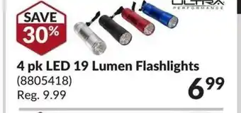 Princess Auto 4 Pk Led 19 Lumen Flashlight offer