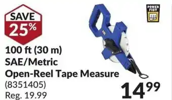 Princess Auto Open- Reel Tape Measure offer
