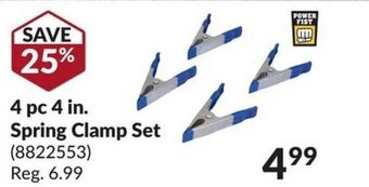 Princess Auto 4 pc 4 in.Spring Clamp Set offer