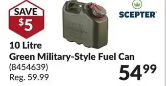 Princess Auto 10 Litre Green Military-Style Fuel Can offer