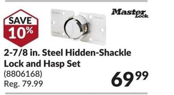 Princess Auto 2-7/8 in, Steel Hidden-Shackle Lock And Hasp Set offer