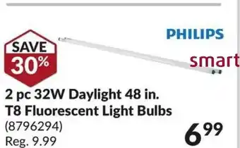 Princess Auto 2 pc 32W Daylight 48 in, T8 Fluorescent Light Bulbs offer