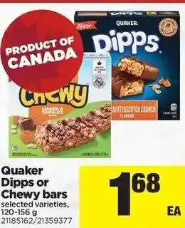 Real Canadian Superstore Quaker Dipps Or Chewy Bars offer