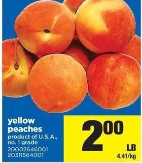 Real Canadian Superstore Yellow Peaches offer