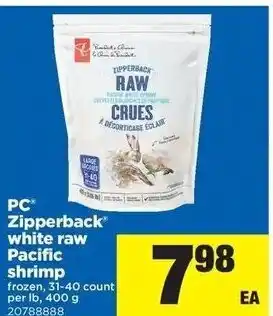 Real Canadian Superstore Zipperback White Raw Pacific Shrimp offer