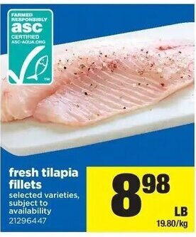 Real Canadian Superstore Fresh Tilapia Fillets offer