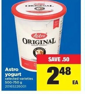 Real Canadian Superstore Astro Yogurt offer