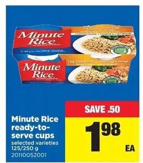 Real Canadian Superstore Minute Rice Ready-To-Serve Cups offer