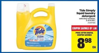 Real Canadian Superstore Tide Simply liquid laundry detergent offer