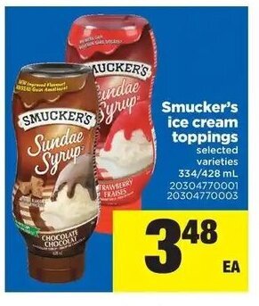 Real Canadian Superstore Smucker's ice cream toppings offer
