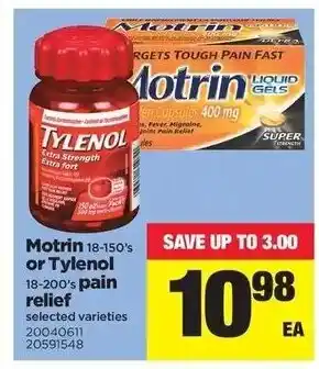 Real Canadian Superstore Motrin or Tylenol pain relief offer