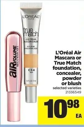 Real Canadian Superstore L'Oréal Air Mascara or True Match foundation offer