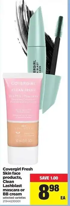 Real Canadian Superstore Covergirl Fresh Skin face products Clean Lashblast mascra or BB cream offer
