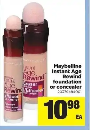 Real Canadian Superstore Maybelline Instant Age Rewind foundation or concealer offer