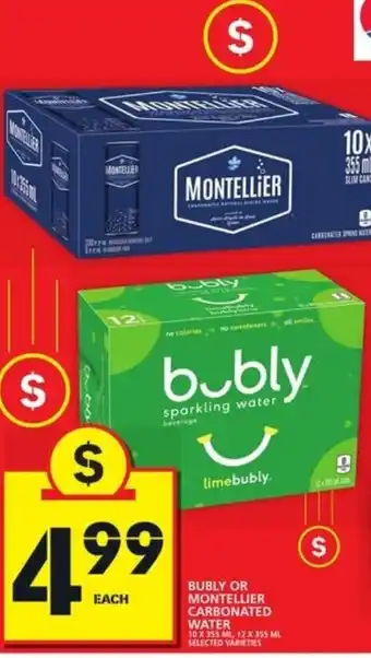 Food Basics Bubly or Montellier Carbonated Water offer