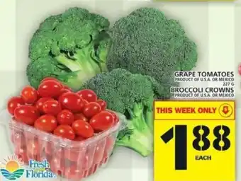 Food Basics Grape tomatoes Broccoli Crowns offer