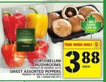 Food Basics Portobellini Mushrooms Sweet Assorted Peppers offer