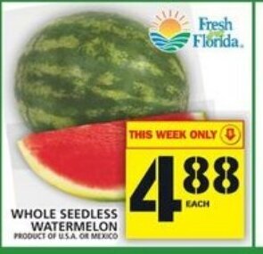 Food Basics Whole Seedless Watermelon offer