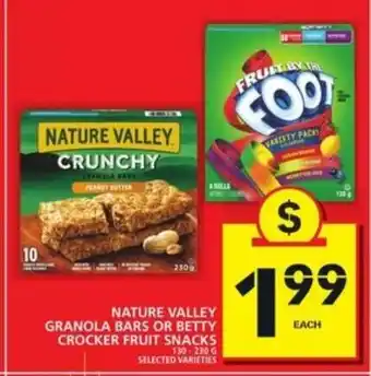 Food Basics Nature valley granola bars or betty crocker fruit snacks offer