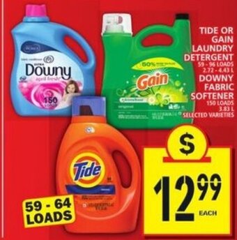 Food Basics Tide or gain laundry detergent downy fabric softener offer